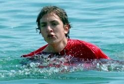 swimming in rain clothes