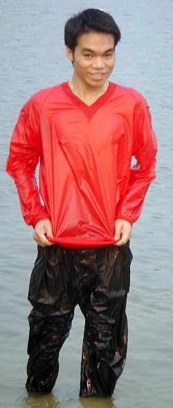 Swimming in windshirt and windpants