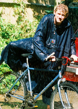 poncho blue cycling cape rain wet