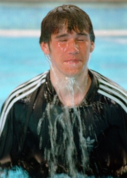tracksuit in a swimmingpool